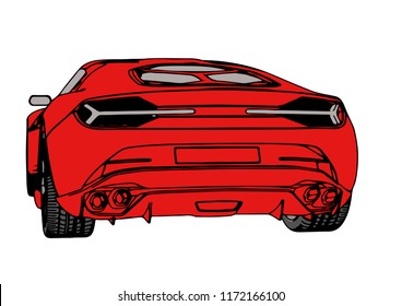 red sport car vector
