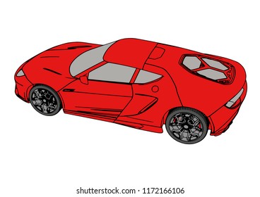 red sport car vector