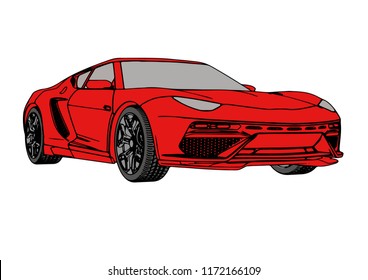 red sport car vector