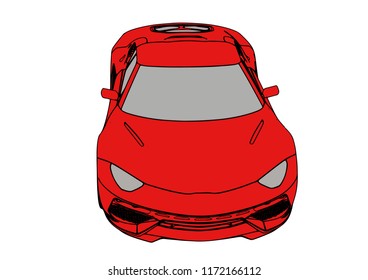 red sport car vector