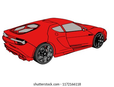 red sport car vector