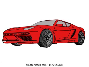 red sport car vector