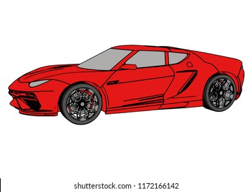 red sport car vector