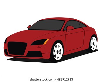 Red sport car vector.