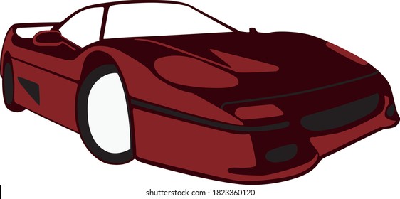 Red Sport Car Vector Design 