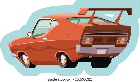 Red sport car vector illustration