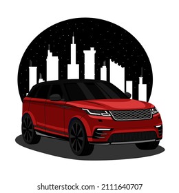 Red sport car vector illustration