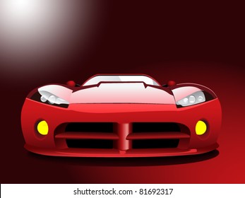 red sport car vector illustration