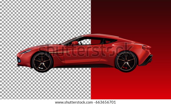 Red sport car vector\
illustration
