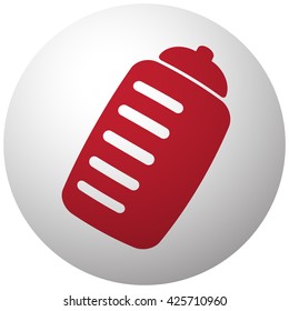 Red Sport Drink icon on white ball