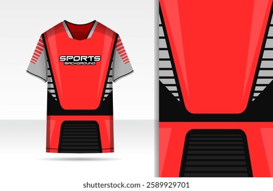 Red sport jersey design with mockup