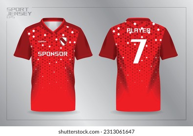 red sport jersey for football and soccer shirt template