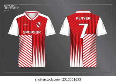 red sport jersey for football and soccer shirt template