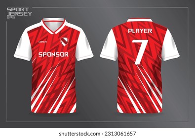 red sport jersey for football and soccer shirt template