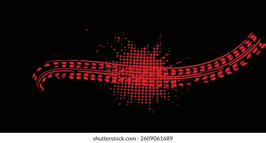 red sport long banner background speed track line