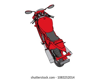 red sport motorcycle vector
