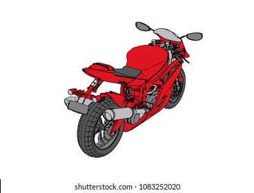 red sport motorcycle vector
