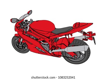 red sport motorcycle vector
