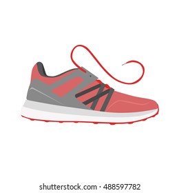 Red sport shoes. Vector
