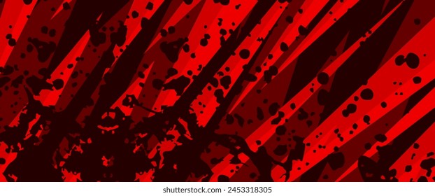 red sports abstract background with sharp geometric shapes and splash noise texture Vector illustration