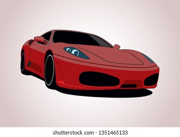 red sports car. Ferrari F430.