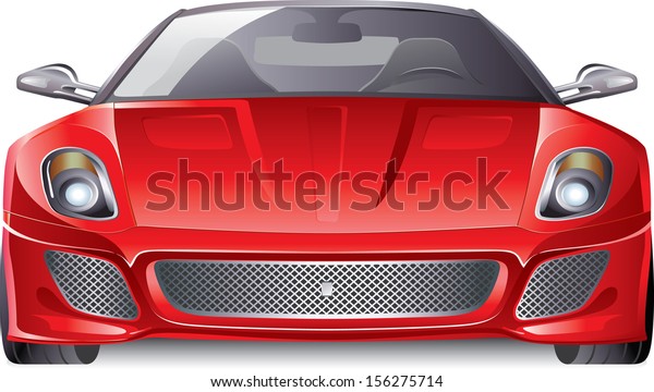 red sports car front\
view