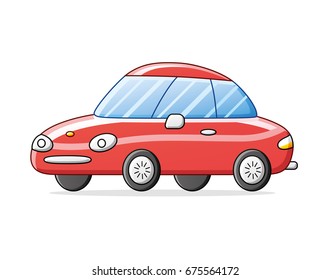 Red sports car isolated vector