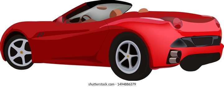 Red Sports Car Racing Stock Vector (Royalty Free) 1494886379 | Shutterstock