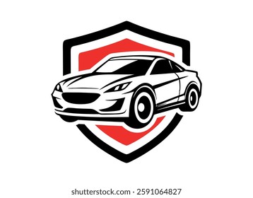 red sports car side view with speed motion effect