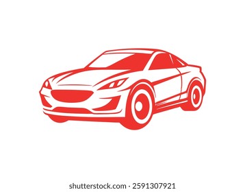 red sports car side view with speed motion effect
