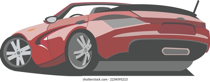 
red sports car, suitable for company or community icons or logos
