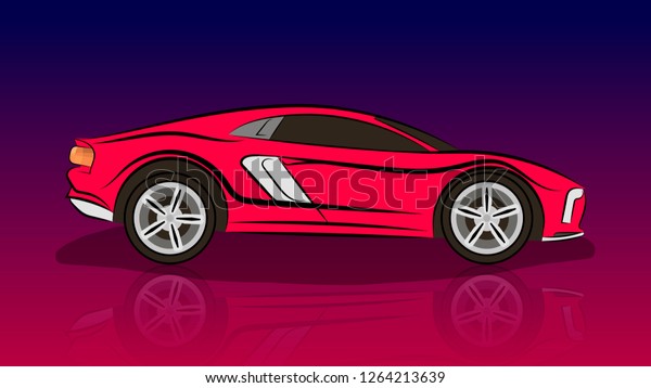 Red Sports Car Vector Image Stock Vector (Royalty Free) 1264213639 ...