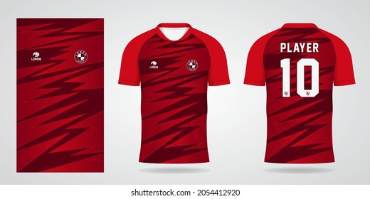 red sports jersey template for Soccer uniform shirt design