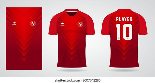 red sports jersey template for team uniforms and Soccer t shirt design