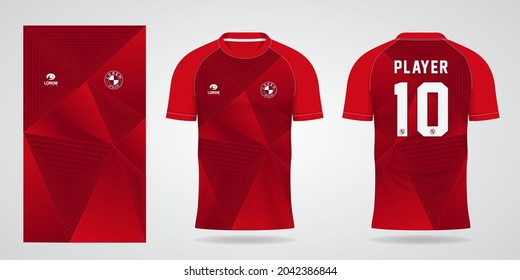 red sports jersey template for team uniforms and Soccer t shirt design