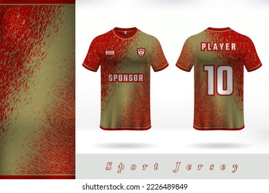 Red sports jersey uniform template design
