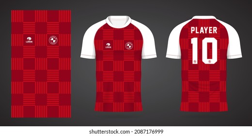 red sports shirt jersey design template