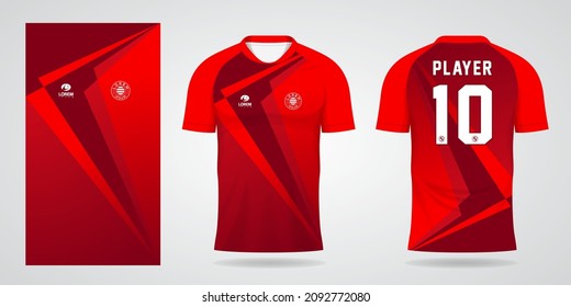 red sports shirt jersey design template