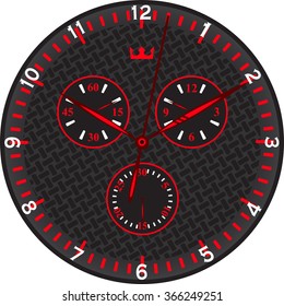 red sports watches with carbon dial