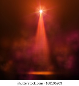 Red spotlight background. Vector illustration