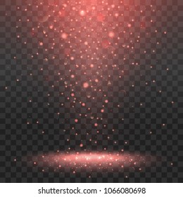 Red spotlights on transparent background