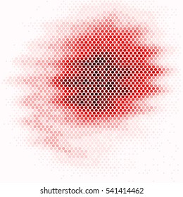 Red spotted abstract background halftone effect. Water wave vector illustration