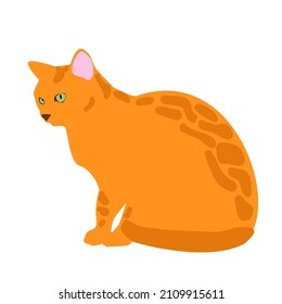 Red spotted cat on a white background. Vector illustration for design