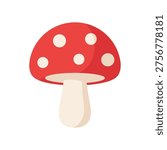 Red Spotted Fly Agaric Mushroom Illustration