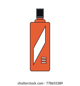 Red spray bottle icon over white background vector illustration