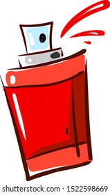 Red spray, illustration, vector on white background.
