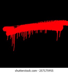Red Spray Paint On Black Isolated Background
