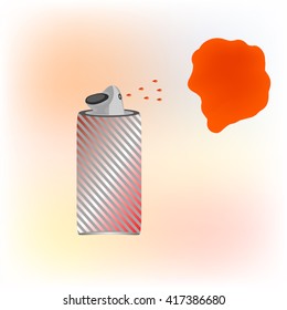 red spray paint. stain on the wall red