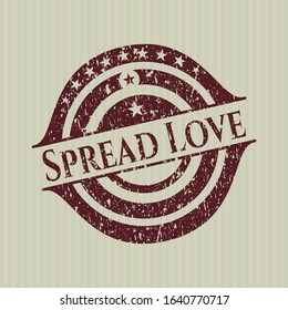 Red Spread Love distressed rubber grunge texture seal