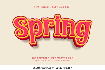 red spring text effect design